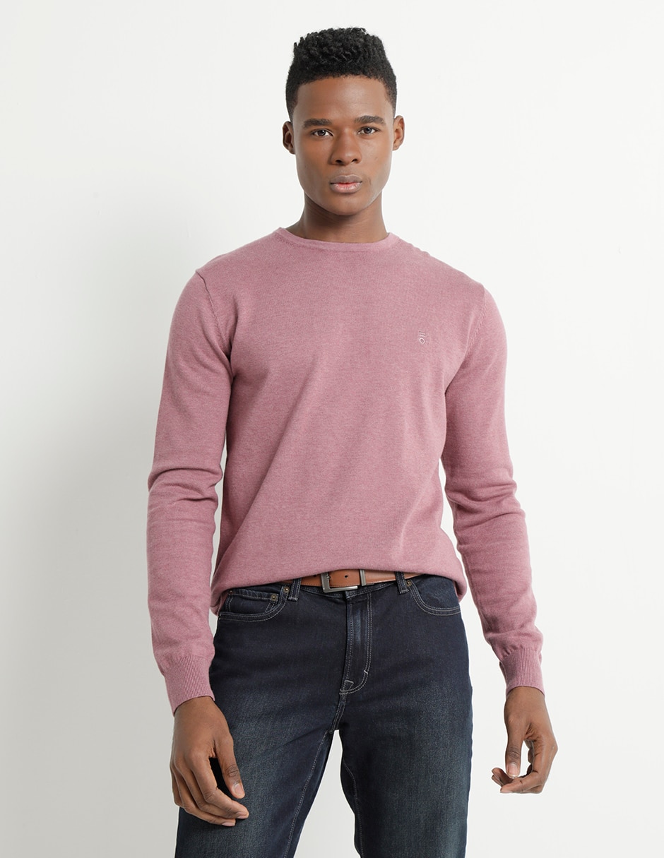 Cuello Redondo Sueter En V Para Hombre Cuello Redondo Sweater - Main Image