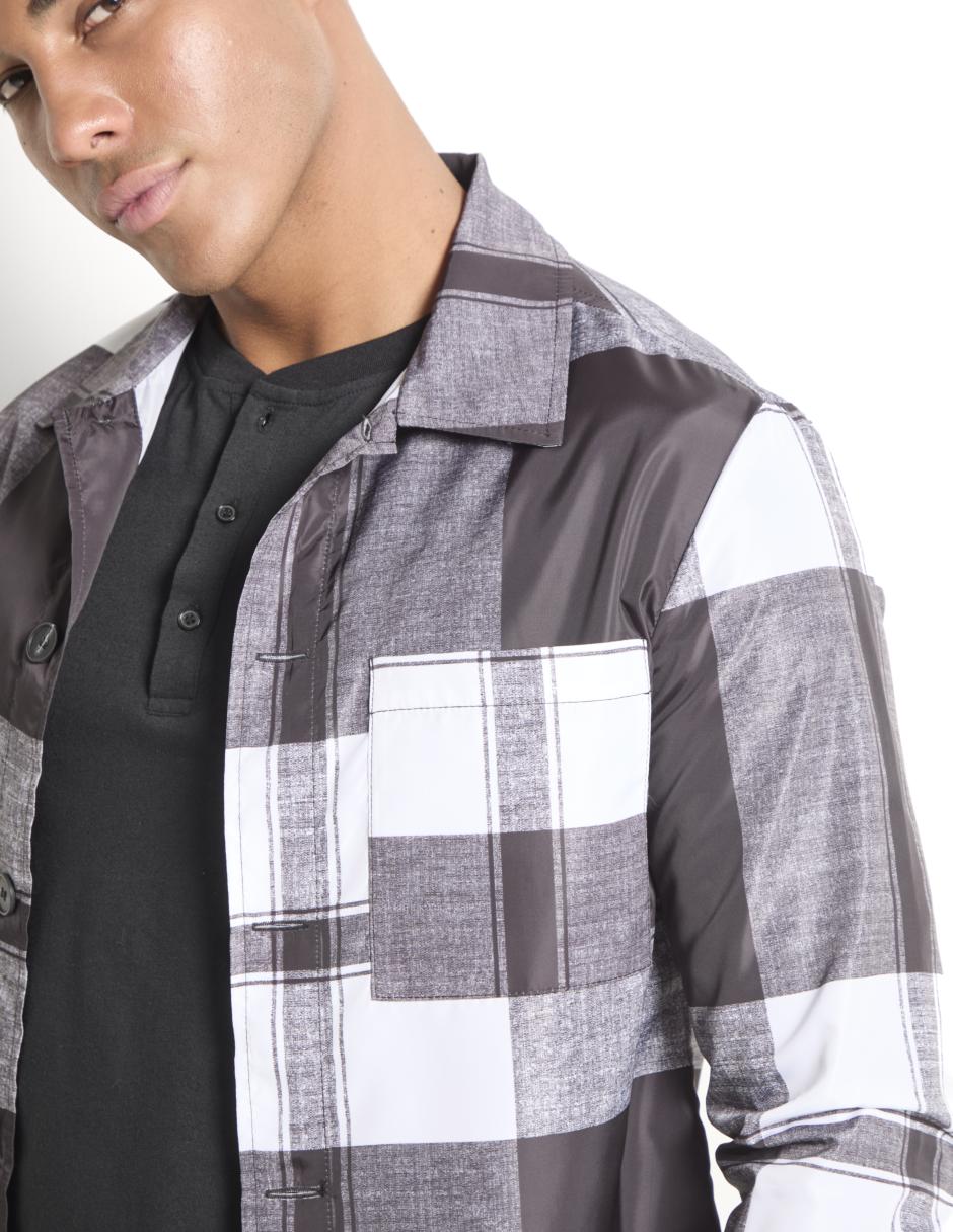 Sobrecamisa casual manga larga para hombre 4