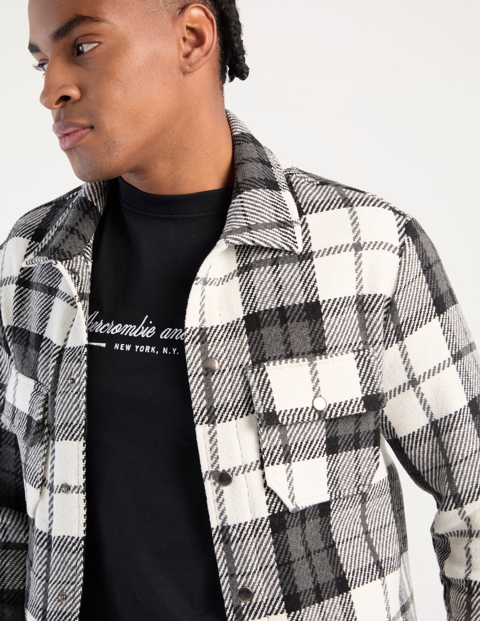 Sobrecamisa casual manga larga para hombre 4